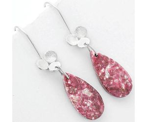 Natural Pink Thulite - Norway Earrings SDE62085 E-1094, 11x24 mm