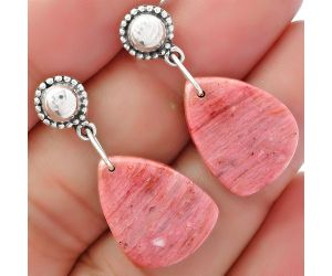 Natural Pink Tulip Quartz Earrings SDE62100 E-1227, 14x19 mm