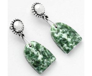 Natural Dioptase Earrings SDE62120 E-1227, 11x15 mm