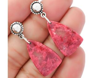 Natural Pink Thulite - Norway Earrings SDE62131 E-1227, 14x23 mm