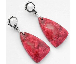 Natural Pink Thulite - Norway Earrings SDE62131 E-1227, 14x23 mm