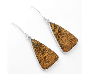 Natural Coquina Fossil Jasper - India Earrings SDE62462 E-1001, 15x24 mm