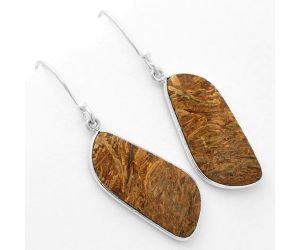 Natural Coquina Fossil Jasper - India Earrings SDE62463 E-1001, 12x26 mm