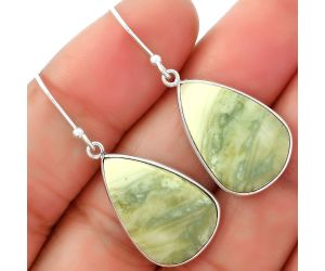 Natural Serpentine Earrings SDE62479 E-1001, 14x22 mm