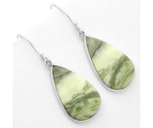 Natural Serpentine Earrings SDE62491 E-1001, 15x24 mm