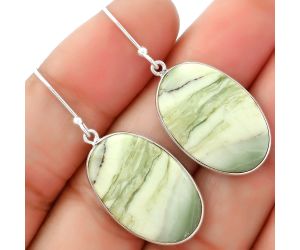 Natural Serpentine Earrings SDE62505 E-1001, 15x23 mm