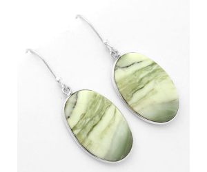 Natural Serpentine Earrings SDE62505 E-1001, 15x23 mm