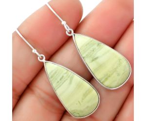 Natural Serpentine Earrings SDE62511 E-1001, 13x26 mm