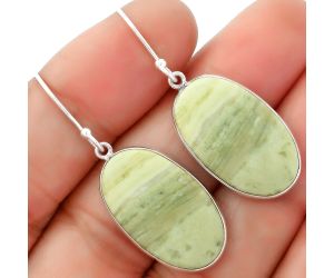 Natural Serpentine Earrings SDE62512 E-1001, 14x23 mm