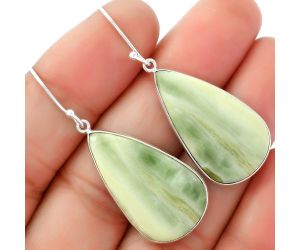 Natural Serpentine Earrings SDE62516 E-1001, 16x28 mm