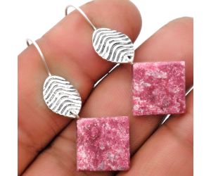 Natural Pink Thulite - Norway Earrings SDE62691 E-1203, 14x14 mm