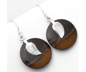 Natural Polygram Jasper Earrings SDE62695 E-1137, 22x22 mm