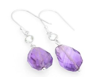 Faceted Amethyst - Brazil & Prasiolite Earrings SDE62856 E-1012, 11x14 mm