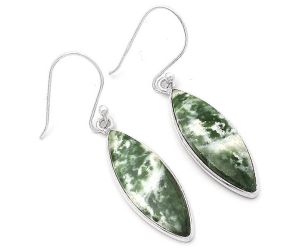 Natural Dioptase Earrings SDE62937 E-1001, 9x26 mm