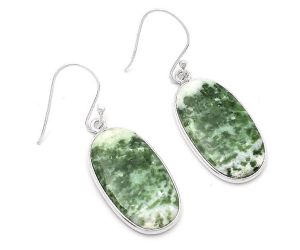 Natural Dioptase Earrings SDE62952 E-1001, 14x24 mm