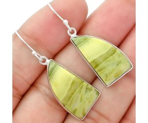 Natural Serpentine Earrings SDE63128 E-1001, 13x23 mm