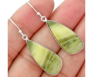 Natural Serpentine Earrings SDE63191 E-1001, 11x26 mm