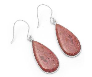 Natural Pink Tulip Quartz Earrings SDE63215 E-1001, 13x27 mm