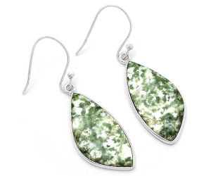 Natural Dioptase Earrings SDE63229 E-1001, 13x26 mm