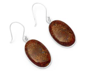 Natural Red Moss Agate Earrings SDE63289 E-1001, 14x22 mm