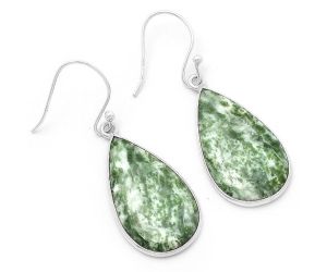 Natural Dioptase Earrings SDE63292 E-1001, 14x25 mm