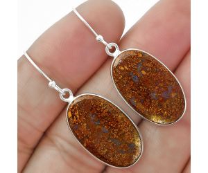 Natural Red Moss Agate Earrings SDE63302 E-1001, 14x22 mm