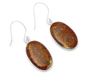 Natural Red Moss Agate Earrings SDE63302 E-1001, 14x22 mm