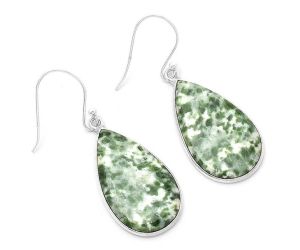 Natural Dioptase Earrings SDE63312 E-1001, 15x26 mm