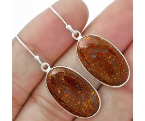 Natural Red Moss Agate Earrings SDE63316 E-1001, 13x22 mm