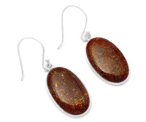 Natural Red Moss Agate Earrings SDE63316 E-1001, 13x22 mm