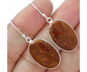 Natural Red Moss Agate Earrings SDE63319 E-1001, 14x21 mm