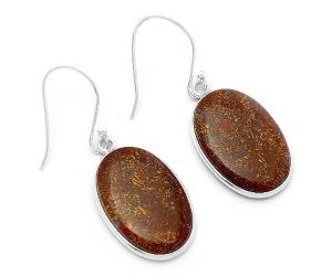 Natural Red Moss Agate Earrings SDE63319 E-1001, 14x21 mm