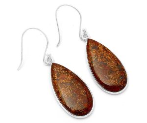 Natural Red Moss Agate Earrings SDE63324 E-1001, 12x26 mm