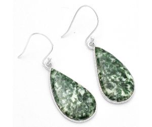 Natural Dioptase Earrings SDE63567 E-1001, 14x26 mm