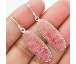 Natural Pink Tulip Quartz Earrings SDE63577 E-1001, 11x28 mm