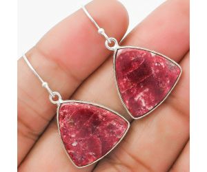 Natural Pink Thulite - Norway Earrings SDE63578 E-1001, 18x20 mm