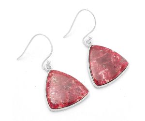 Natural Pink Thulite - Norway Earrings SDE63578 E-1001, 18x20 mm