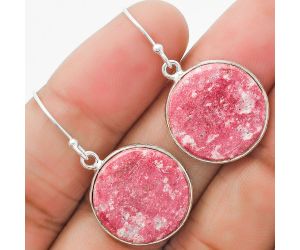 Natural Pink Thulite - Norway Earrings SDE63595 E-1001, 18x18 mm