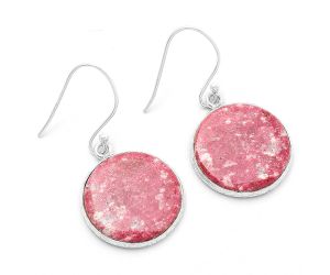 Natural Pink Thulite - Norway Earrings SDE63595 E-1001, 18x18 mm