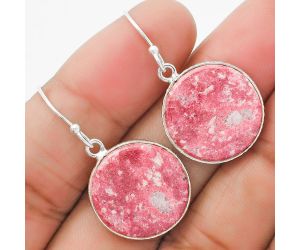 Natural Pink Thulite - Norway Earrings SDE63602 E-1001, 18x18 mm