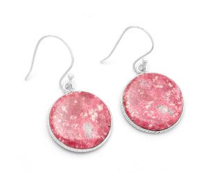 Natural Pink Thulite - Norway Earrings SDE63602 E-1001, 18x18 mm