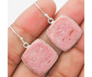 Natural Pink Tulip Quartz Earrings SDE63636 E-1001, 18x18 mm
