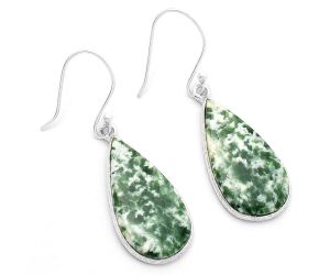 Natural Dioptase Earrings SDE63705 E-1001, 13x25 mm