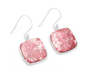 Natural Pink Thulite - Norway Earrings SDE63710 E-1001, 17x17 mm