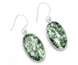 Natural Dioptase Earrings SDE63725 E-1001, 14x24 mm