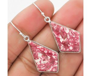 Natural Pink Thulite - Norway Earrings SDE63737 E-1001, 15x25 mm