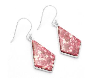 Natural Pink Thulite - Norway Earrings SDE63737 E-1001, 15x25 mm