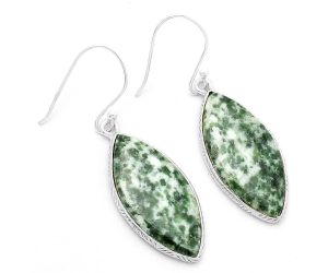 Natural Dioptase Earrings SDE63743 E-1001, 13x26 mm