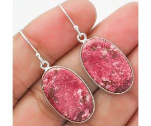 Natural Pink Thulite - Norway Earrings SDE63803 E-1001, 14x22 mm