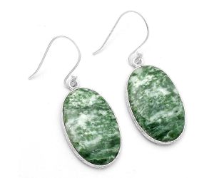 Natural Dioptase Earrings SDE63817 E-1001, 15x24 mm